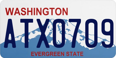 WA license plate ATX0709