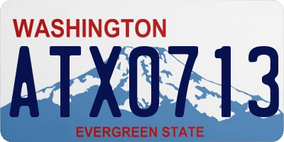 WA license plate ATX0713