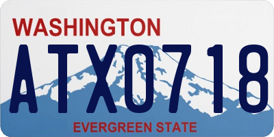 WA license plate ATX0718