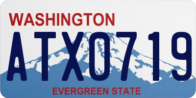 WA license plate ATX0719