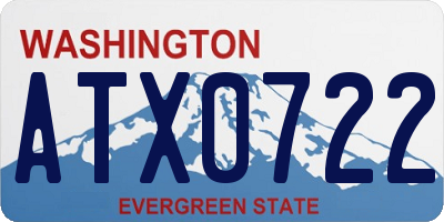 WA license plate ATX0722