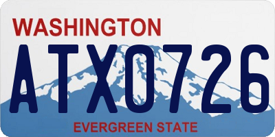 WA license plate ATX0726