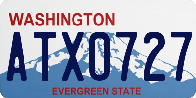 WA license plate ATX0727