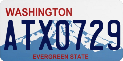 WA license plate ATX0729