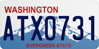 WA license plate ATX0731