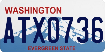 WA license plate ATX0736