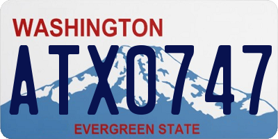 WA license plate ATX0747