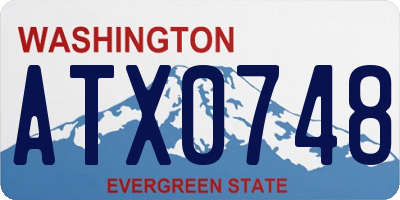 WA license plate ATX0748