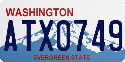 WA license plate ATX0749