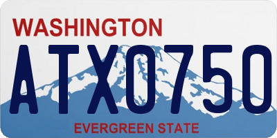 WA license plate ATX0750