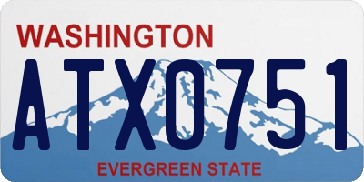 WA license plate ATX0751