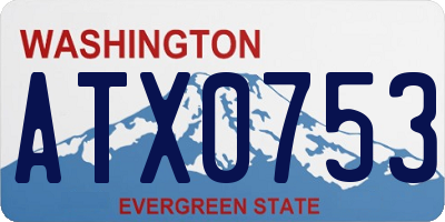 WA license plate ATX0753
