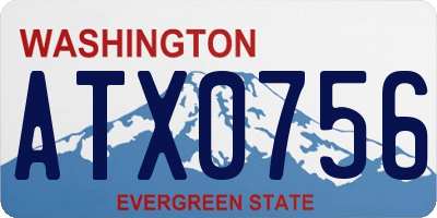 WA license plate ATX0756