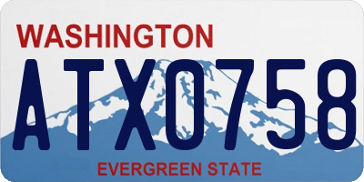 WA license plate ATX0758
