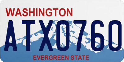 WA license plate ATX0760
