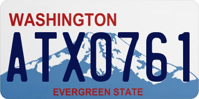 WA license plate ATX0761
