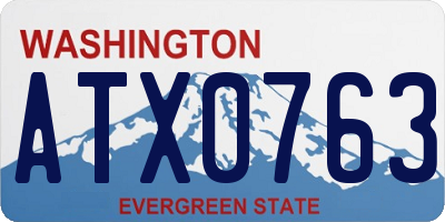 WA license plate ATX0763