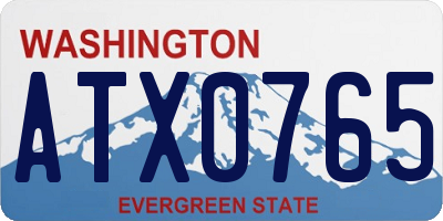 WA license plate ATX0765