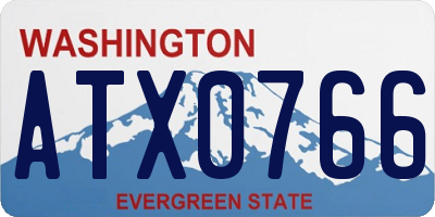 WA license plate ATX0766