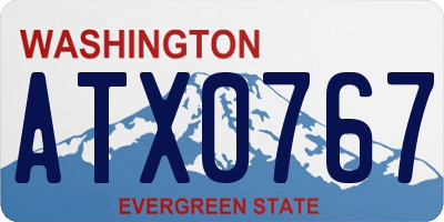 WA license plate ATX0767