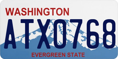 WA license plate ATX0768