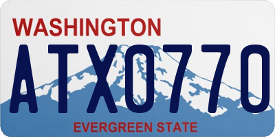 WA license plate ATX0770