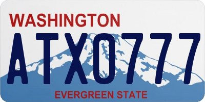 WA license plate ATX0777