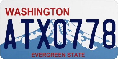WA license plate ATX0778