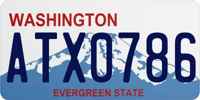 WA license plate ATX0786
