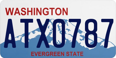 WA license plate ATX0787