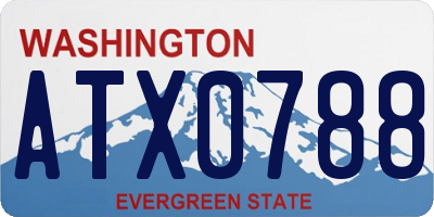 WA license plate ATX0788