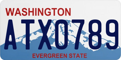 WA license plate ATX0789
