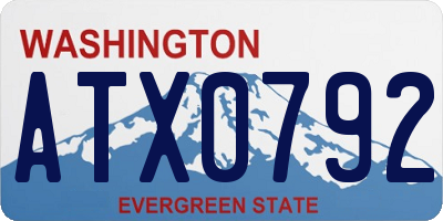 WA license plate ATX0792