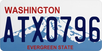WA license plate ATX0796