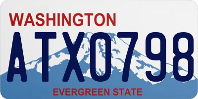 WA license plate ATX0798