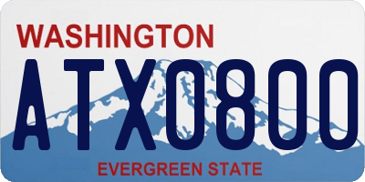 WA license plate ATX0800