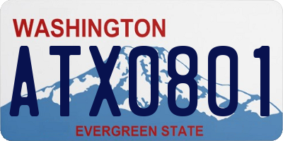 WA license plate ATX0801