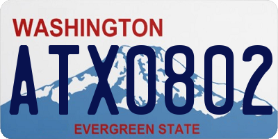 WA license plate ATX0802