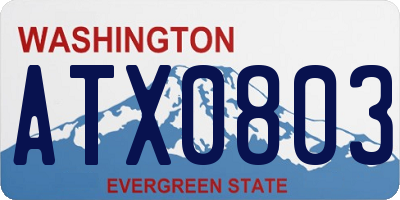 WA license plate ATX0803