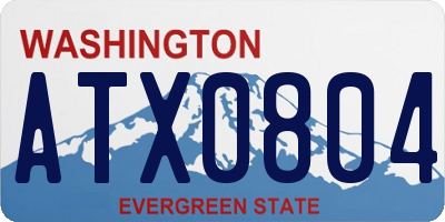 WA license plate ATX0804