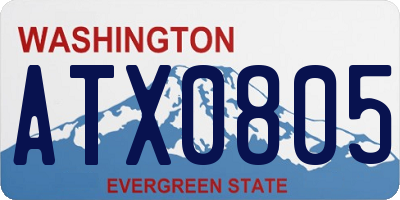 WA license plate ATX0805
