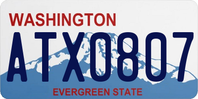 WA license plate ATX0807