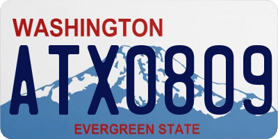 WA license plate ATX0809