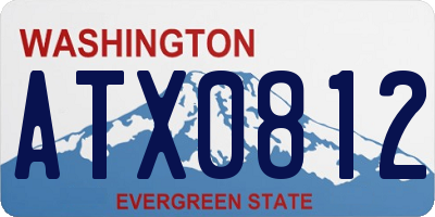 WA license plate ATX0812