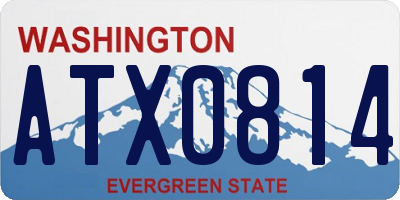 WA license plate ATX0814