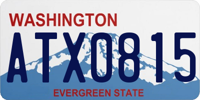 WA license plate ATX0815