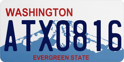 WA license plate ATX0816