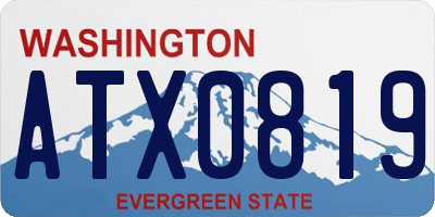 WA license plate ATX0819