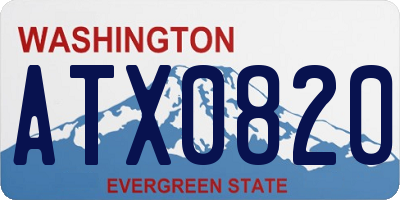 WA license plate ATX0820