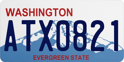 WA license plate ATX0821